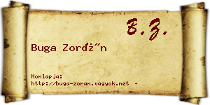 Buga Zorán névjegykártya